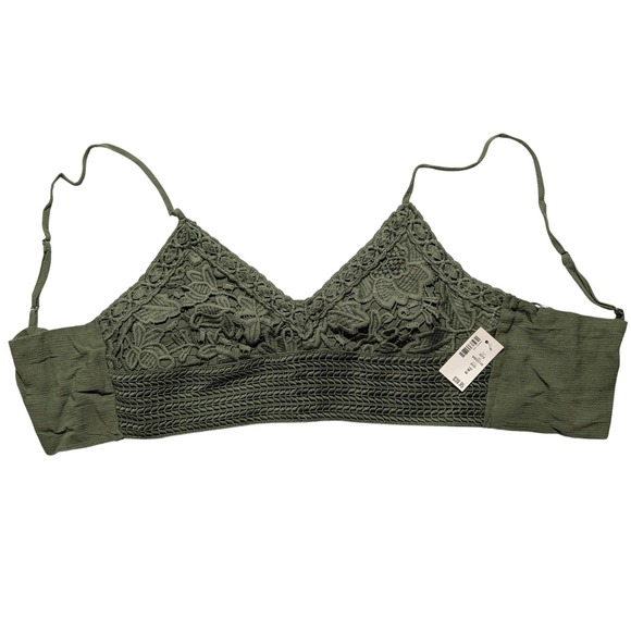 Aeropostale Other - Aeropostale Womens Olive Green Lace‎ Wrap Bralette Top Size Medium New
